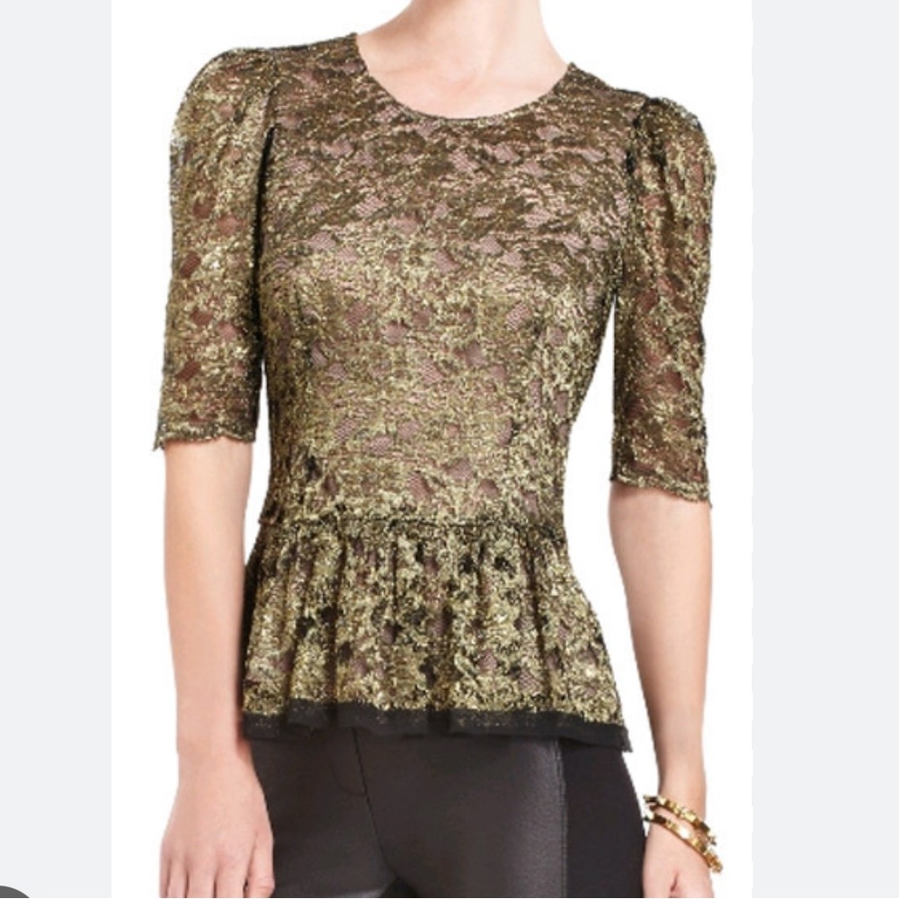BCBGMAXAZRIA Nimi Lace Peplum